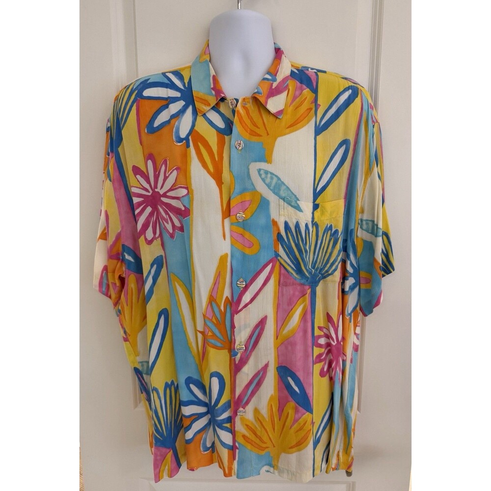 Jams World Men's Hawaiian Aloha Short Sleeve Shirt, XL, “Joy”, EUC